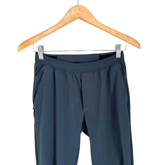 LULULEMON Blue High-Waisted Jogger Pants Lightweight Stretch Fabric Tapered Leg - Picture 2 of 8
